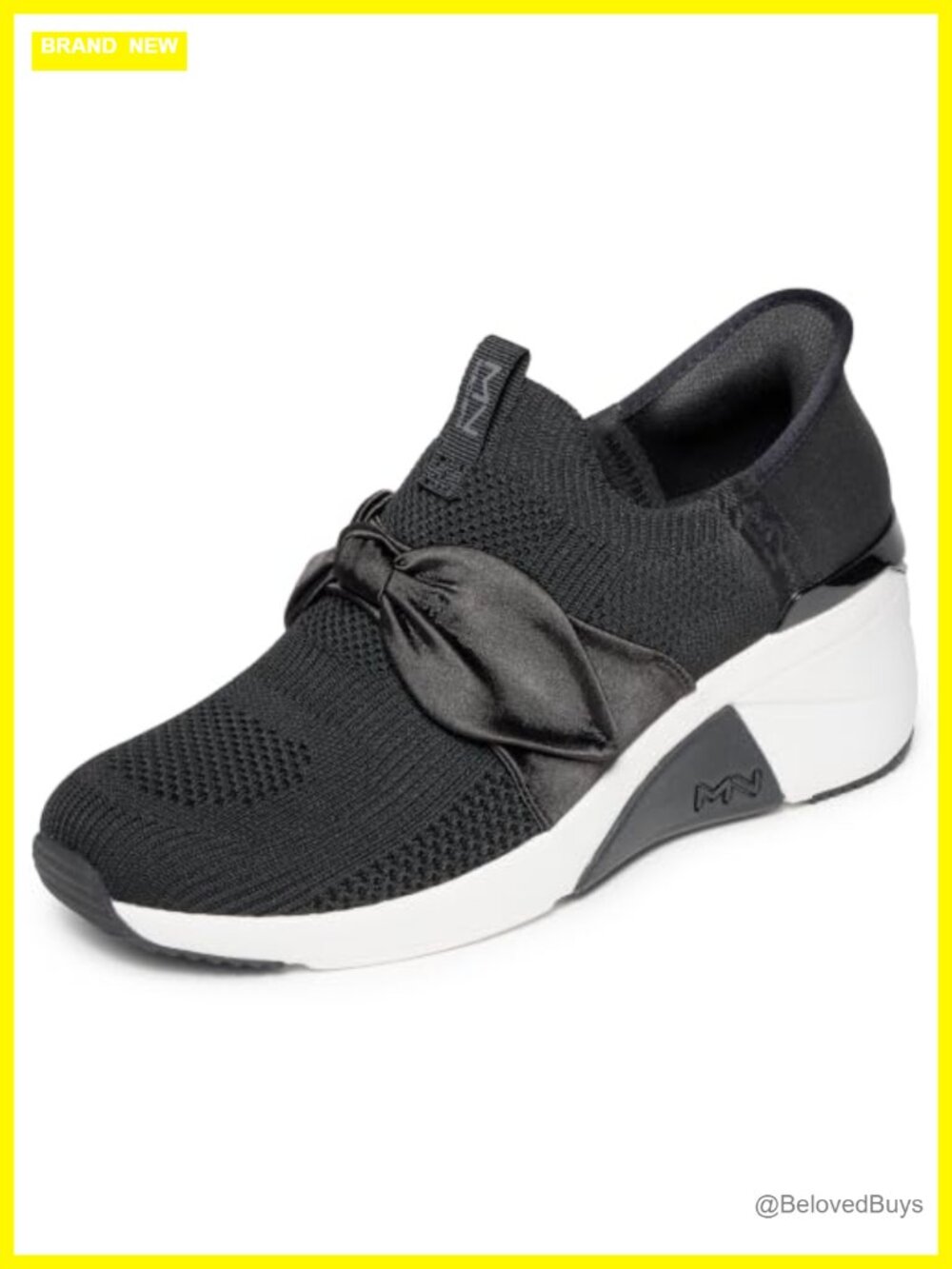 Skechers Enzie Hands Free Slip-Ins Wedge Sneakers Memory Foam Vegan